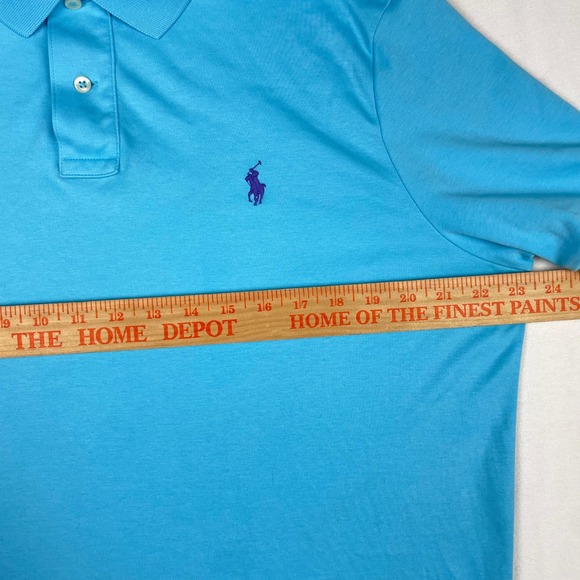Polo Ralph Lauren Mens Large Light Blue Short Sleeve Pony Logo Polo Shirt LG - Picture 6 of 8